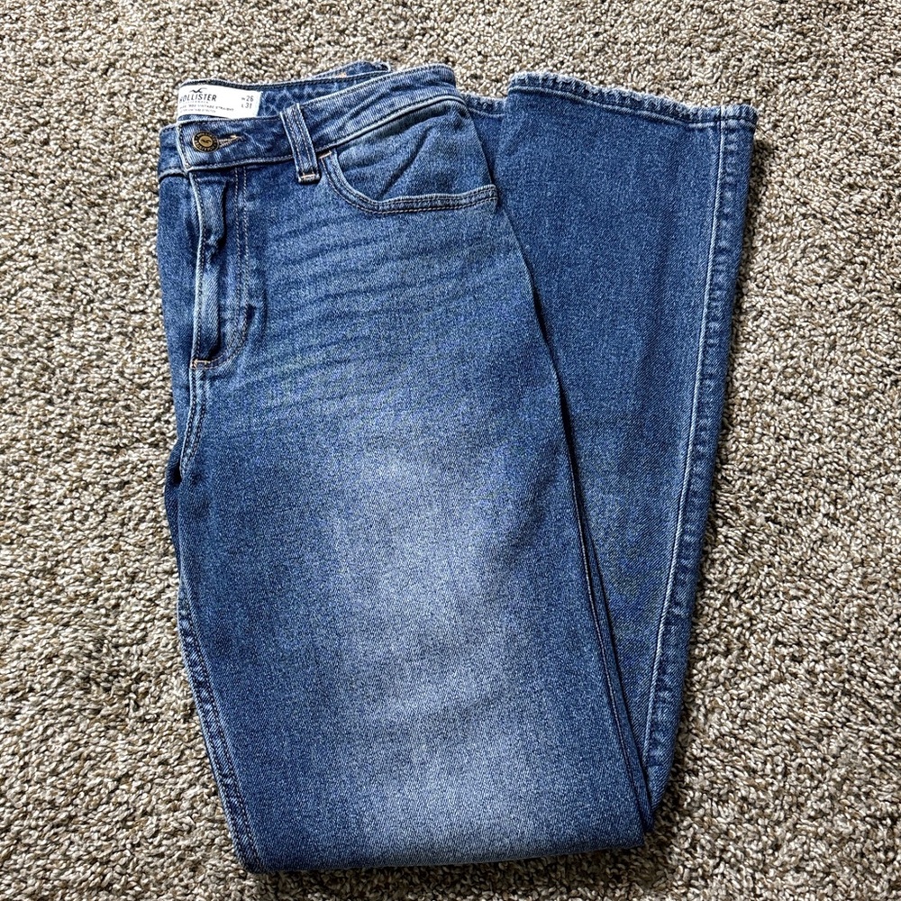 Hollister Women's Straight Leg Jeans - Blue